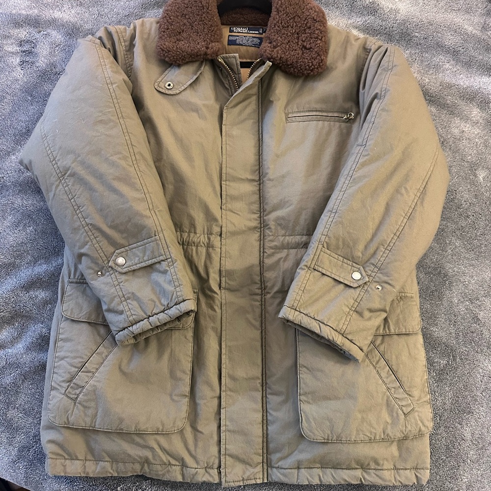 Vintage Polo Ralph Lauren Down, Shearling Winter Jacket